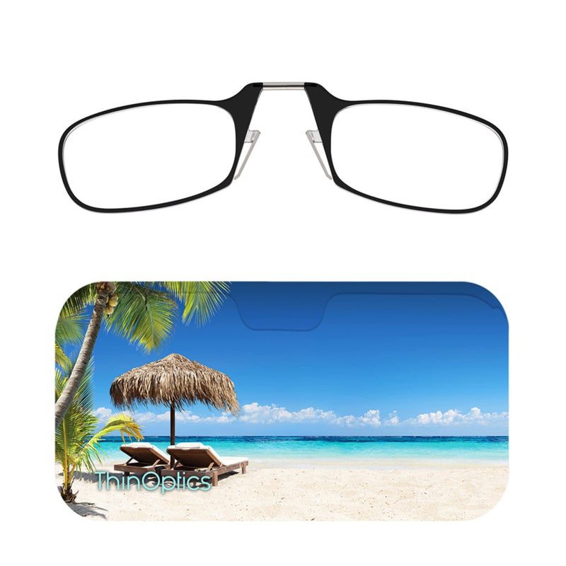 ثين أوبتيكس حافظة ThinOptics Universal Pod + نظارات قراءة مستطيلة، Tropical Holiday، 44 مم + 1.5 - Image 1